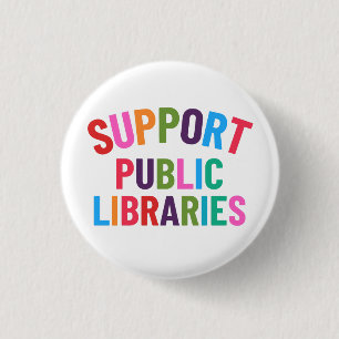 Ondersteun Openbare Bibliotheken Ronde Button 3,2 Cm