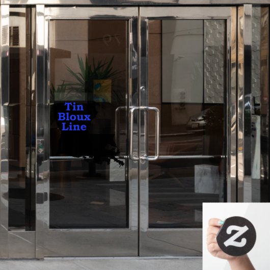 Ondersteun politie in blauw lijnenvenster bellen raamsticker (Kantoordeur)