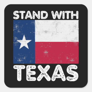 Ondersteun Texas Ik Sta Met Texas Texaanse Vlag Vierkante Sticker