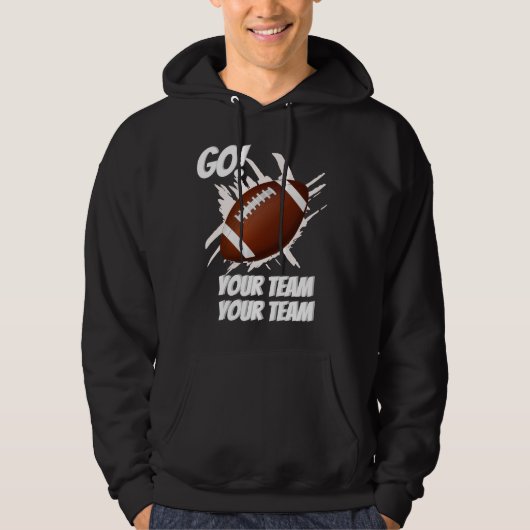 Ondersteun uw Football Team Touchdown Splash Hoodie (Voorkant)
