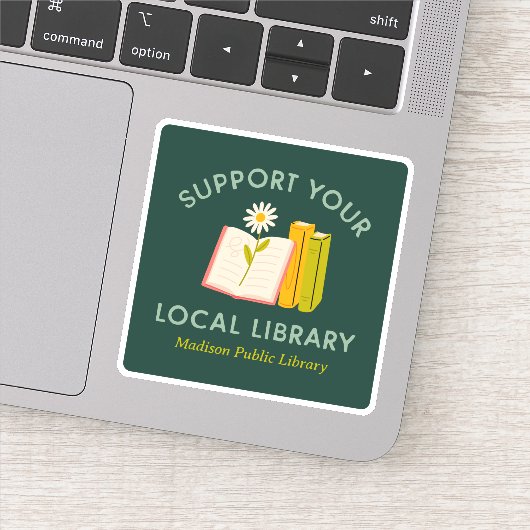 Ondersteun uw lokale aangepaste bibliotheek sticker (Detail)