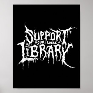 Ondersteun uw lokale bibliotheek Horror Bookworm o Poster