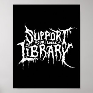 Ondersteun uw lokale bibliotheek Horror Bookworm o Poster