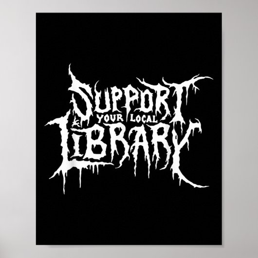Ondersteun uw lokale bibliotheek Horror Bookworm o Poster (Voorkant)