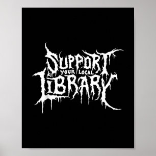 Ondersteun uw lokale bibliotheek Horror Bookworm o Poster