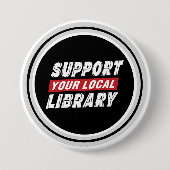 Ondersteun uw lokale bibliotheek ronde button 7,6 cm (Voorkant)