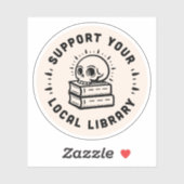 Ondersteun uw lokale bibliotheek sticker (Vel)