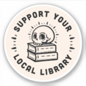 Ondersteun uw lokale bibliotheek sticker (Voorkant)