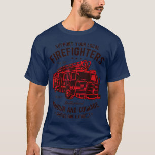 Ondersteun uw lokale brandweerlieden voor eer en m t-shirt