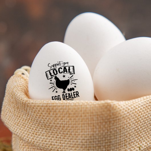 Ondersteun uw lokale eierhandelaar Chicken Rubberstempel