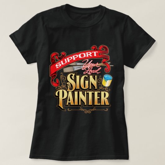Ondersteun uw lokale gebarentschilder t-shirt (Design voorkant)
