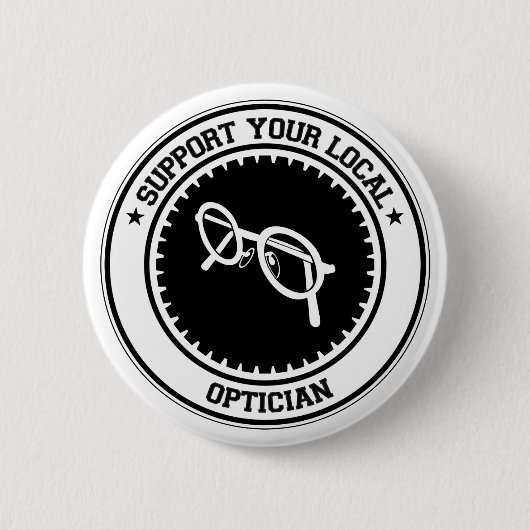 Ondersteun uw lokale Opticien Ronde Button 5,7 Cm (Voorkant)