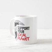 Ondersteun uw lokale planeet koffiemok (Voorkant links)