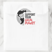 Ondersteun uw lokale planeet ronde sticker (Tas)
