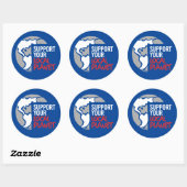Ondersteun uw lokale planeet ronde sticker (Vel)