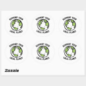 Ondersteun uw lokale planeet ronde sticker (Vel)