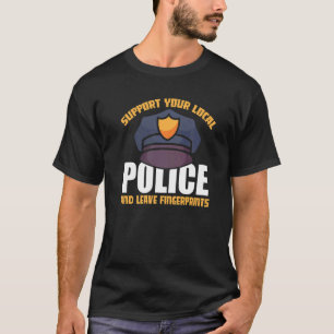 Ondersteun uw lokale politie en laat vingerafdrukk t-shirt
