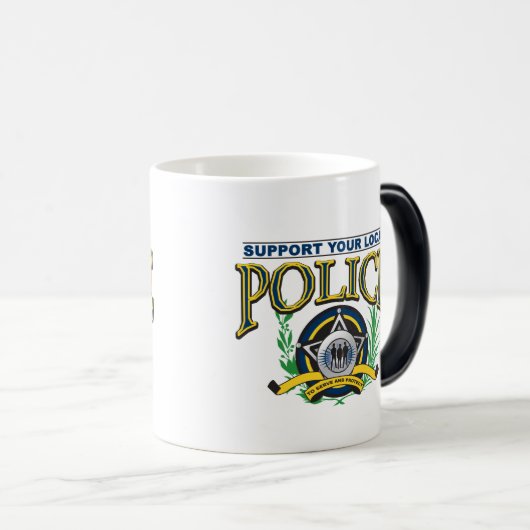 Ondersteun uw lokale politie magische mok (Voorkant rechts)