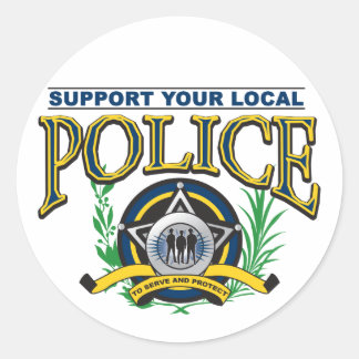 Ondersteun uw lokale politie ronde sticker