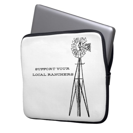 Ondersteun uw lokale ranchers laptop hoesje laptop sleeve (Voorkant Links)
