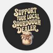 Ondersteun uw lokale zuurdesemdealer Funny Bread M Ronde Sticker (Voorkant)