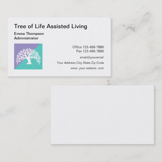 Ondersteunde levensstructuur visitekaartje (Voorkant / Achterkant)