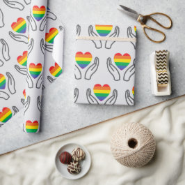Ondersteunende handen voor autisme Spectrum Regenb Cadeaupapier