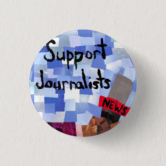 Ondersteunende journalisten ronde button 3,2 cm (Voorkant)