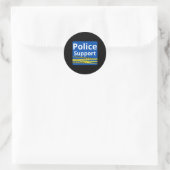 Ondersteunende politie ronde sticker (Tas)