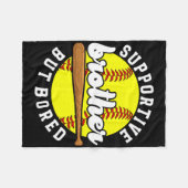 Ondersteunende Softbal Broer Van Een Softbal Spele Fleece Deken (Voorkant (Horizontaal))