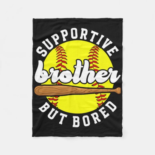 Ondersteunende Softbal Broer Van Een Softbal Spele Fleece Deken (Voorkant)