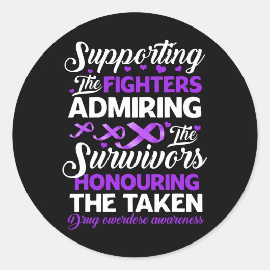 Ondersteunende strijders die de overdosis van een  ronde sticker (Voorkant)