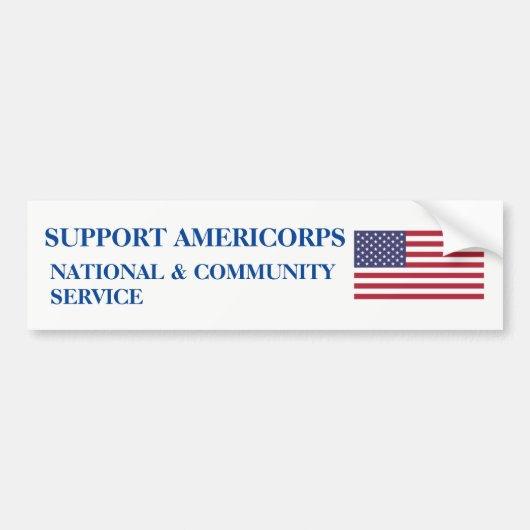 ONDERSTEUNING AMERICORPS-BUMPERSTICKER BUMPERSTICKER (Voorkant)