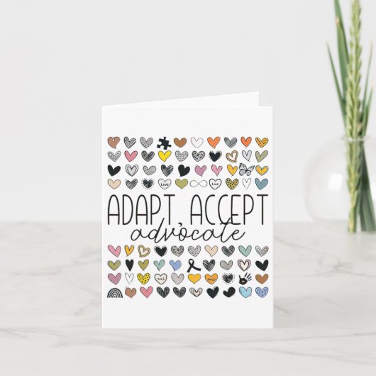 Ondersteuning Autisme Bewustzijn Adapt Accepteer A Kaart (Voorkant)