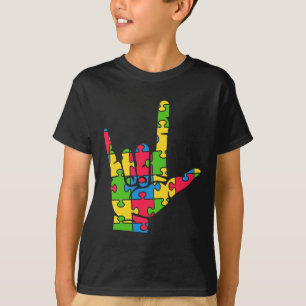 Ondersteuning Autisme Liefde Gebarentaal T-shirt