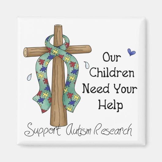 Ondersteuning Autisme Onderzoek Koelkast Magnet (Voorkant)