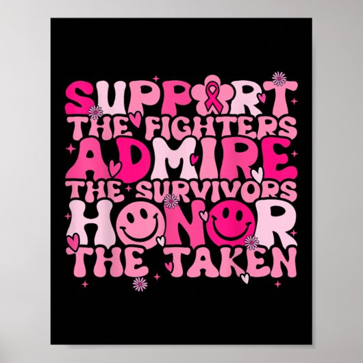 Ondersteuning Bewonder Honor Breast Cancer Awarene Poster (Voorkant)