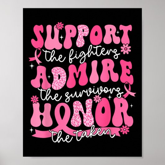 Ondersteuning Bewonder Honor Breast Cancer Awarene Poster (Voorkant)