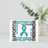 Ondersteuning bewonderen eren 9 eierstokkanker briefkaart (Staand voorkant)