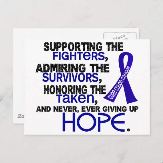 Ondersteuning Bewondering Honoring 3.2 Colon Cance Briefkaart (Voorkant / Achterkant)