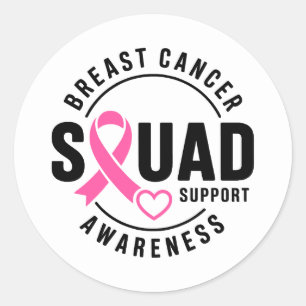 Ondersteuning Borstkanker Awareness Squad Ronde Sticker