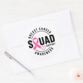 Ondersteuning Borstkanker Awareness Squad Ronde Sticker (Envelop)