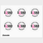 Ondersteuning Borstkanker Awareness Squad Ronde Sticker (Vel)