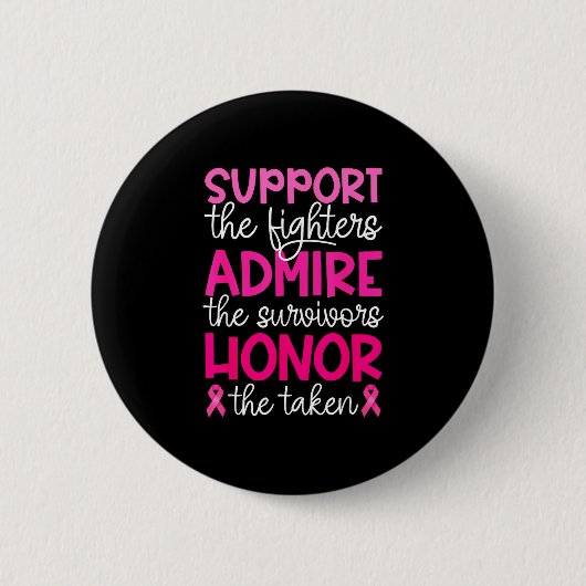 Ondersteuning borstkanker bewonderen eer borstkank ronde button 5,7 cm (Voorkant)