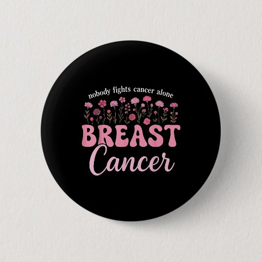 Ondersteuning Borstkankerbestrijder Borstkanker Aw Ronde Button 5,7 Cm (Voorkant)