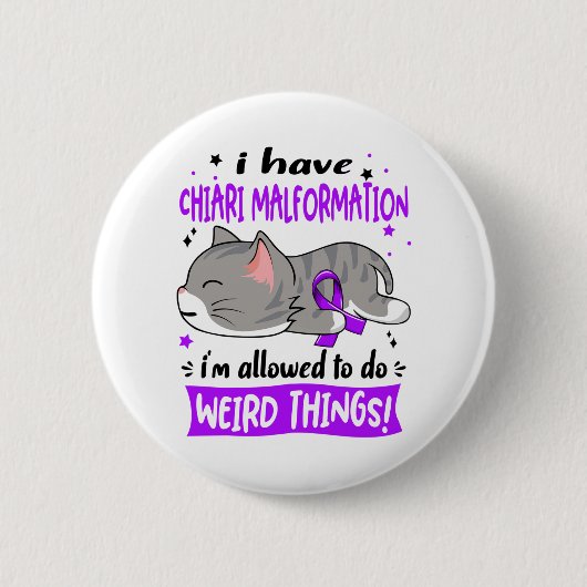 Ondersteuning Chiari Malformation Awareness Ribbon Ronde Button 5,7 Cm (Voorkant)