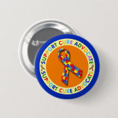 Ondersteuning Cure Advocate Autisme Ronde Button 5,7 Cm (Voorkant /achterkant)