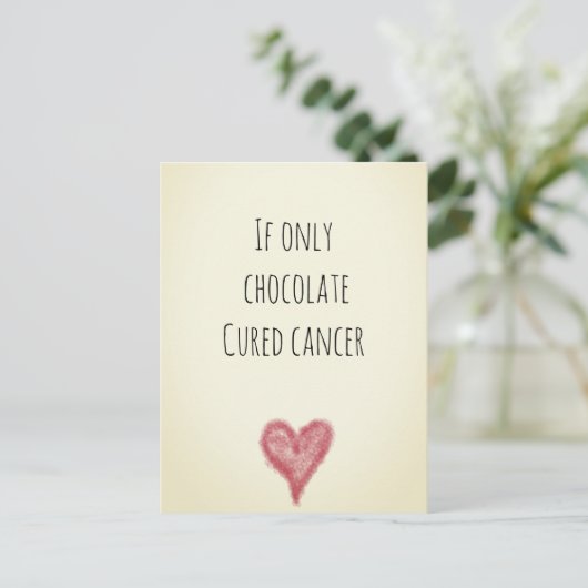 Ondersteuning en aanmoediging van kanker briefkaart (Staand voorkant)