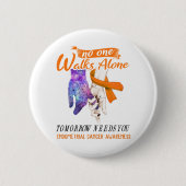 Ondersteuning Endometrial Cancer Awareness Ribbon  Ronde Button 5,7 Cm (Voorkant)