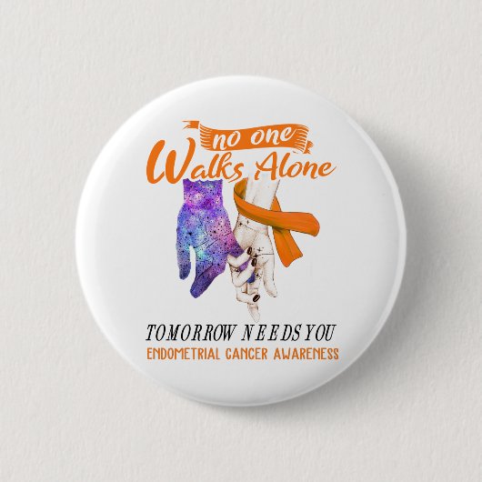 Ondersteuning Endometrial Cancer Awareness Ribbon  Ronde Button 5,7 Cm (Voorkant)